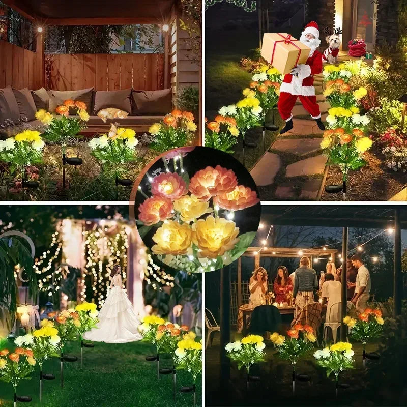 Solar Snow Lotus Flower Ground Light | Outdoor Garden & Patio Lamp