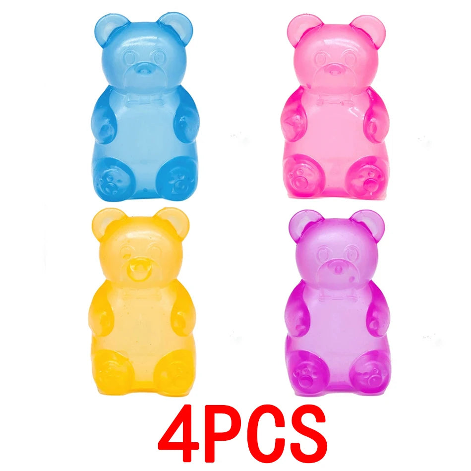 Cute Bear Maltose Squishy Toy Dough Colorful Sensory Toy Creative Desk Decoration Stress Relief Doll Squeeze Fidget Toy