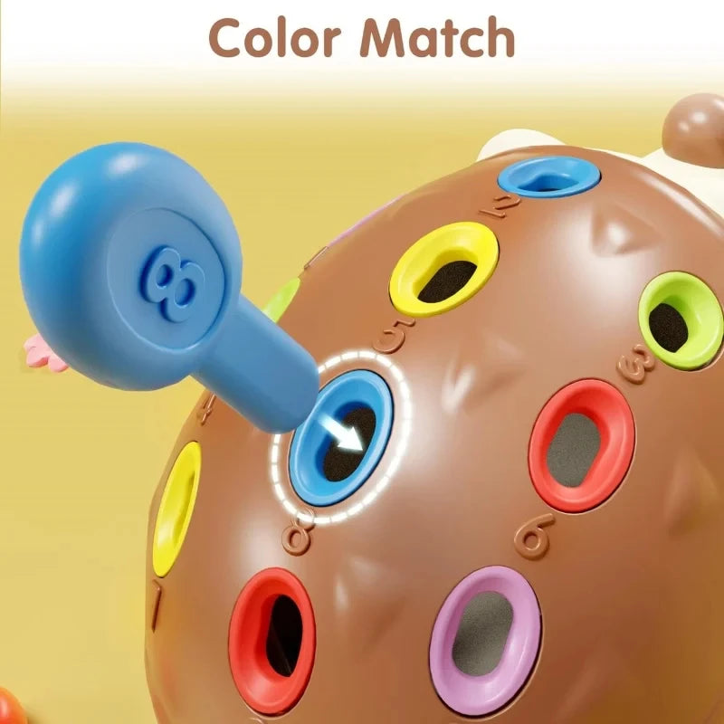 Montessori Sensory Hedgehog Animal Toy Set | Fine Motor & Nature-Themed Travel Toy for Ages 1-4