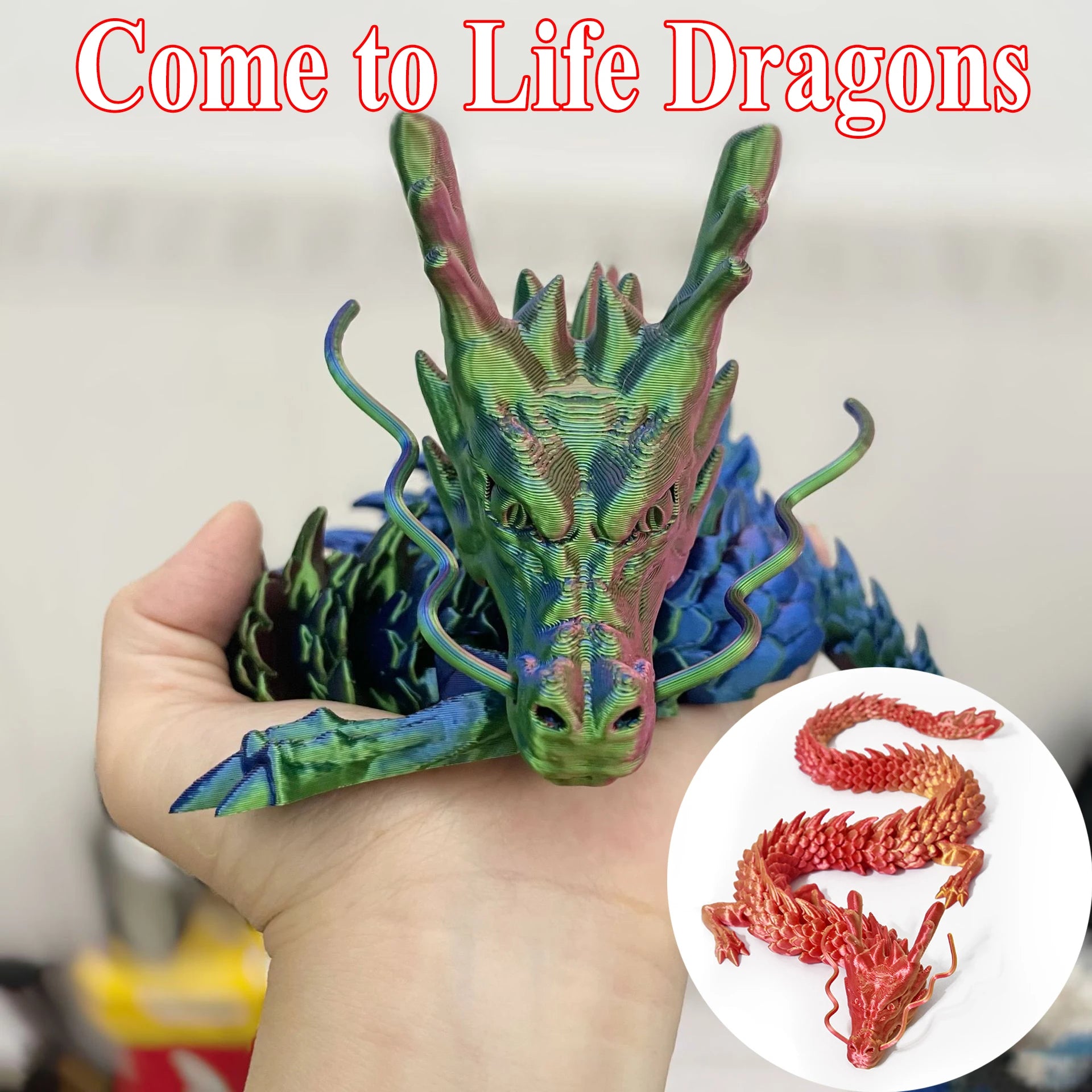 Giant 3D Dragon Figurine 60cm - Desk & Office Decor