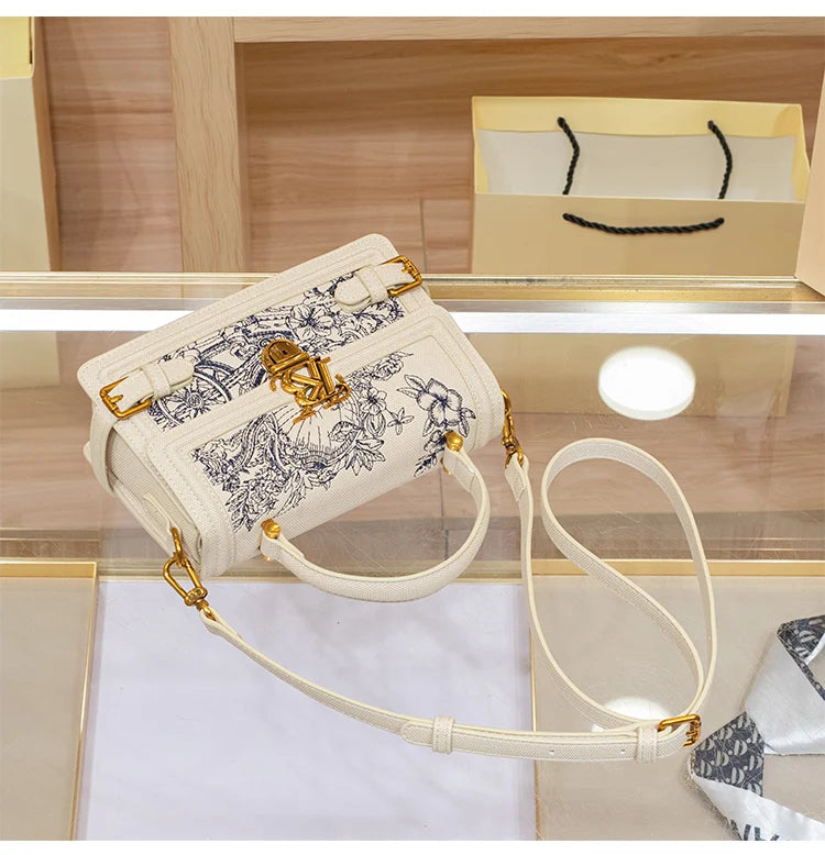 Women's Embroidered Floral Satchel Crossbody Bag
