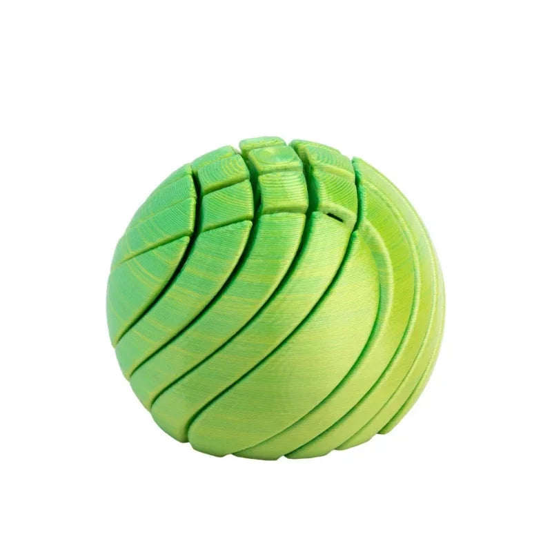 Twist Sphere 3D Printed Fidget Ball | Gear Rotating Liquid Flow Toy | Anxiety Relief | 3 Gradient Colors
