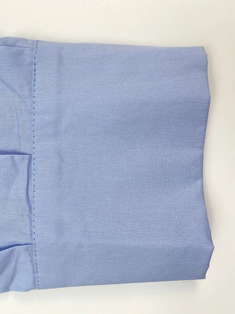 Women's Summer Long Dresses 2026 Spring Fall New Clothes Blue Puff Sleeves Botton Simple Casual Maxi Shirts Dresses for Women