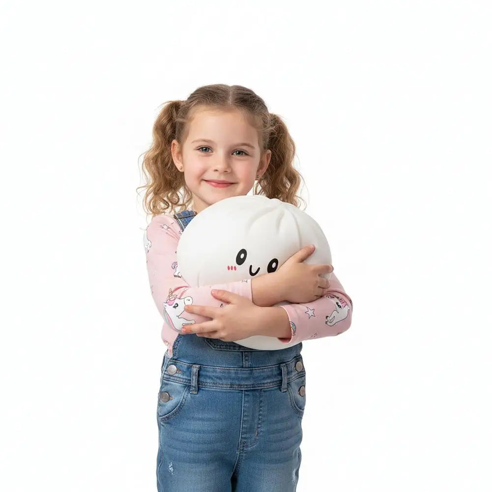 Large Dumpling Squishy Plush Pillow | Soft Huggable Steamer Design | Stress Relief Toy