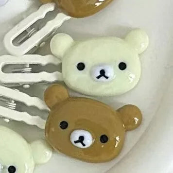 Rilakkuma Hair Clips for Girls Kawaii Relax Bear Hairpin Women Bangs Bobby Pin Fashion Duckbill Clip Kids Hairs Ornaments Gift