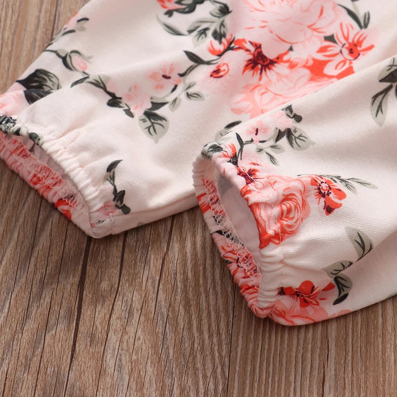 Newborn Baby Girl 3-Piece Knit Top, Floral Pants & Headband Set