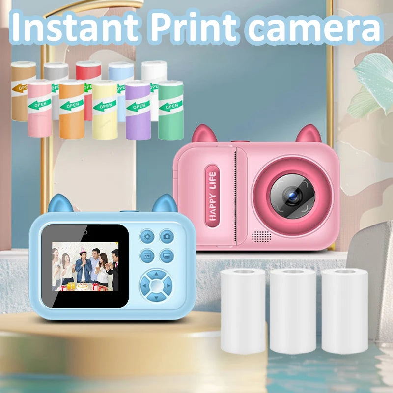 Kids Instant Print Digital Camera – 1080P HD Thermal Printer | 4 Colors | Ages 3+