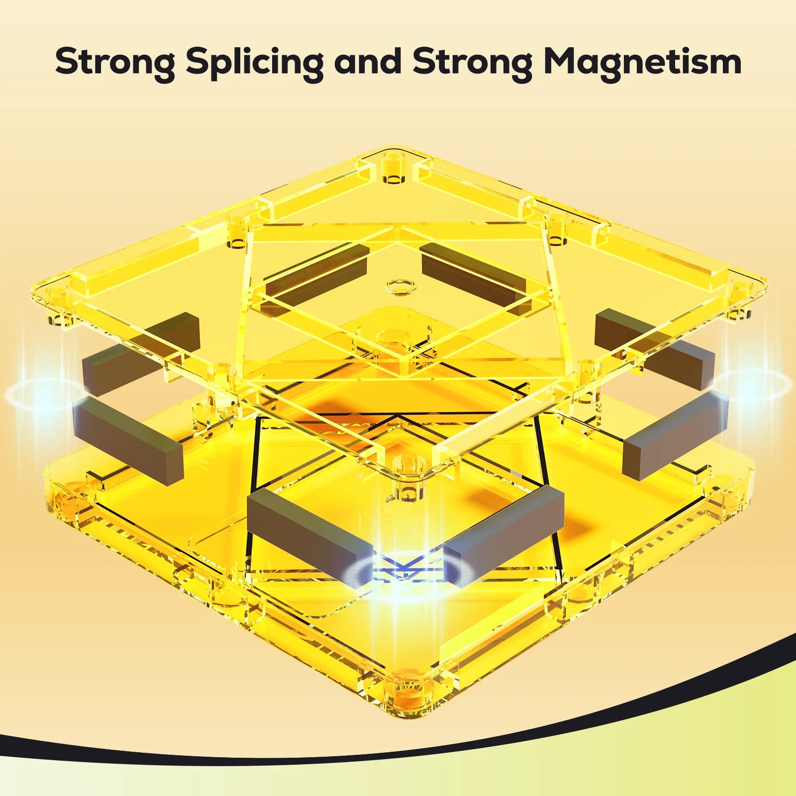 52pcs Luxury Magnetic Tiles Toy Set, 3D Rhombus Magnetic Tiles Building Blocks, Construction Toy