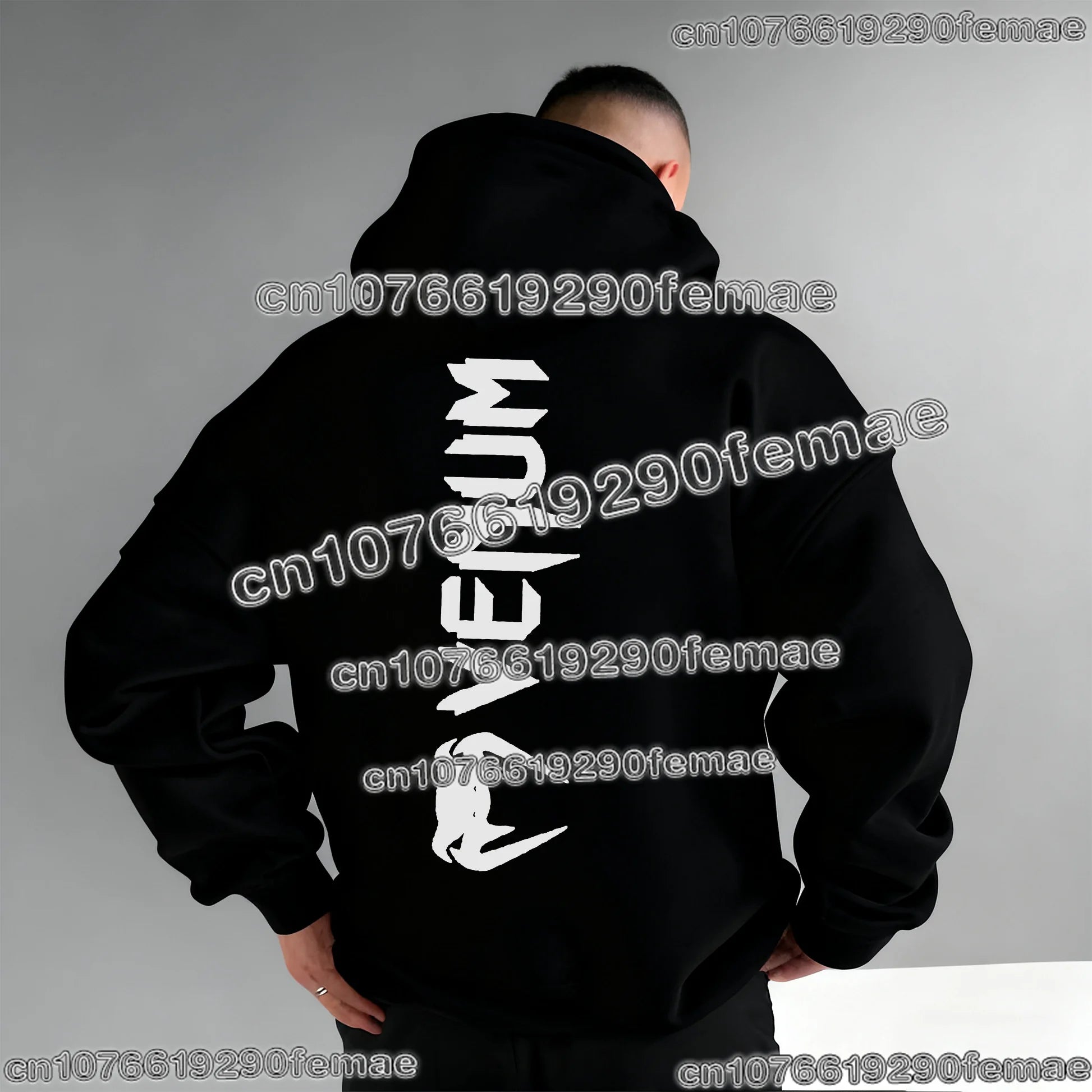 Men's Cotton Pullover Hoodie – Loose Fit Gym & Training Sweatshirt