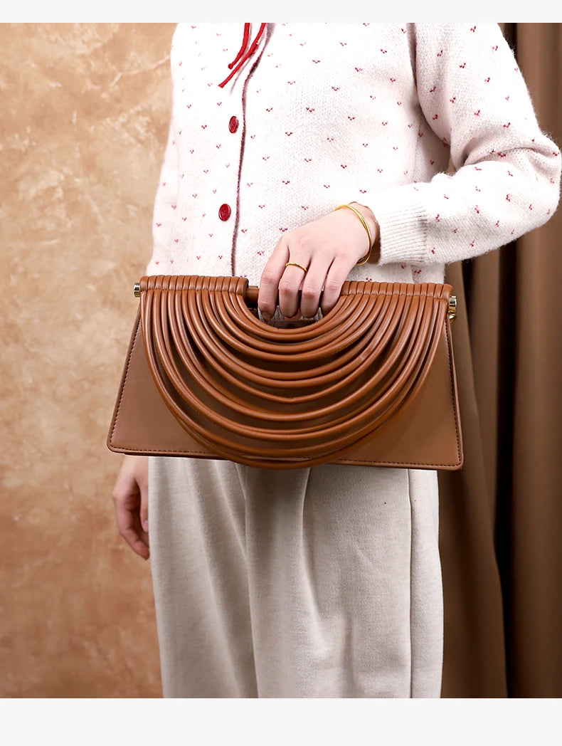 Women's Woven Line Tassel Tote Handbag