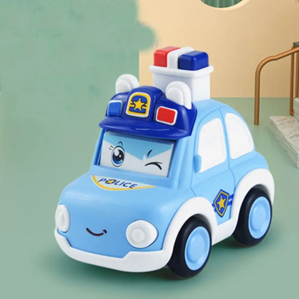 Interactive Police Car Press and Go Car Toy Vehicle Pull Back Push and Go Cars Fire Truck Mini Vehicles Wind-up Cars Toys Gift
