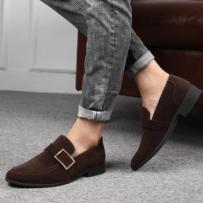 2026 Men's Dress Shoes Britain Casual Shoes High End Designer Suede Loafers for Man Luxury Banquet Wedding Shoes Zapatos Hombre