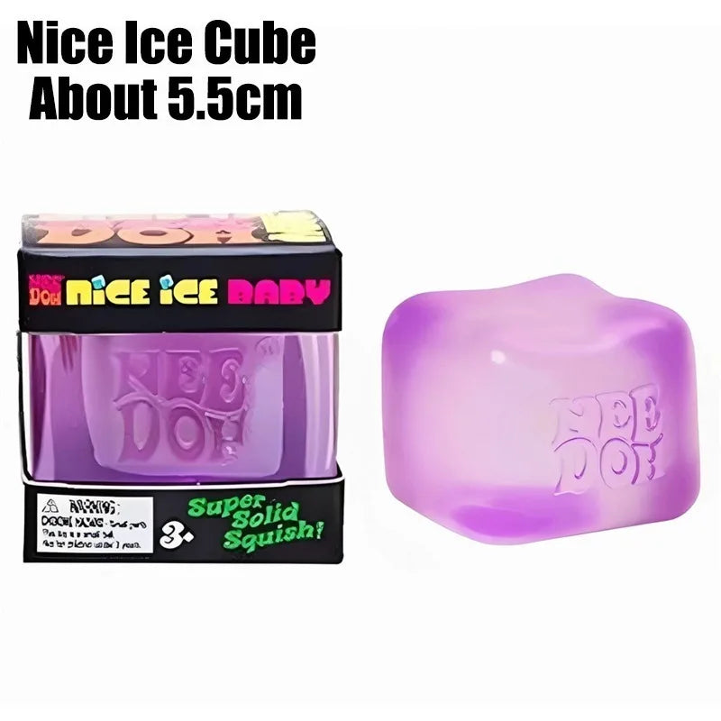 Needoh Nice Berg Giant Sensory 7.5cm Cube Mini 4 Pack Baby Teenie Cube Sensory Slow Rebound Stress Reliever Anti-Anxiety Toy