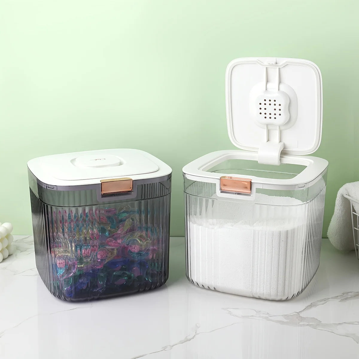 Laundry Pods Container For Laundry Room Organization Decor, Laundry Powder Container for Laundry Organization Laundry Pod Holder
