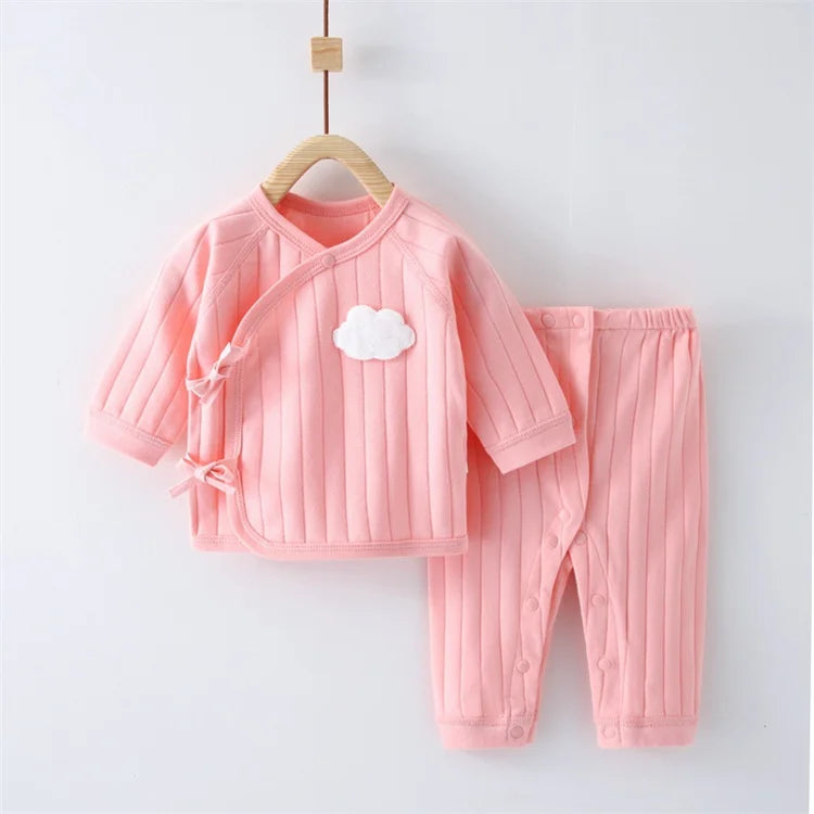 Newborn Baby Unisex Cotton Long Sleeve Top & Pants Set