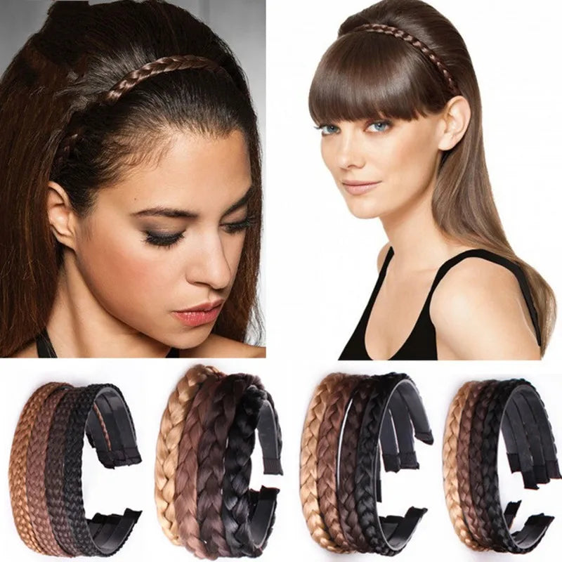 Braid Hair Band Women Fishbone Braid Women Wig Twist Braid Headband Hairpin Bohemia Non-slip Headdress Bridal Hair Accessories