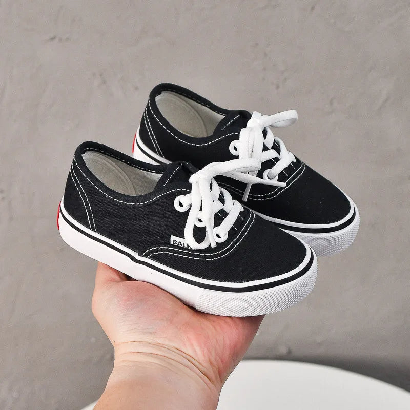 Kids' Unisex Canvas Lace-Up Casual Sneakers