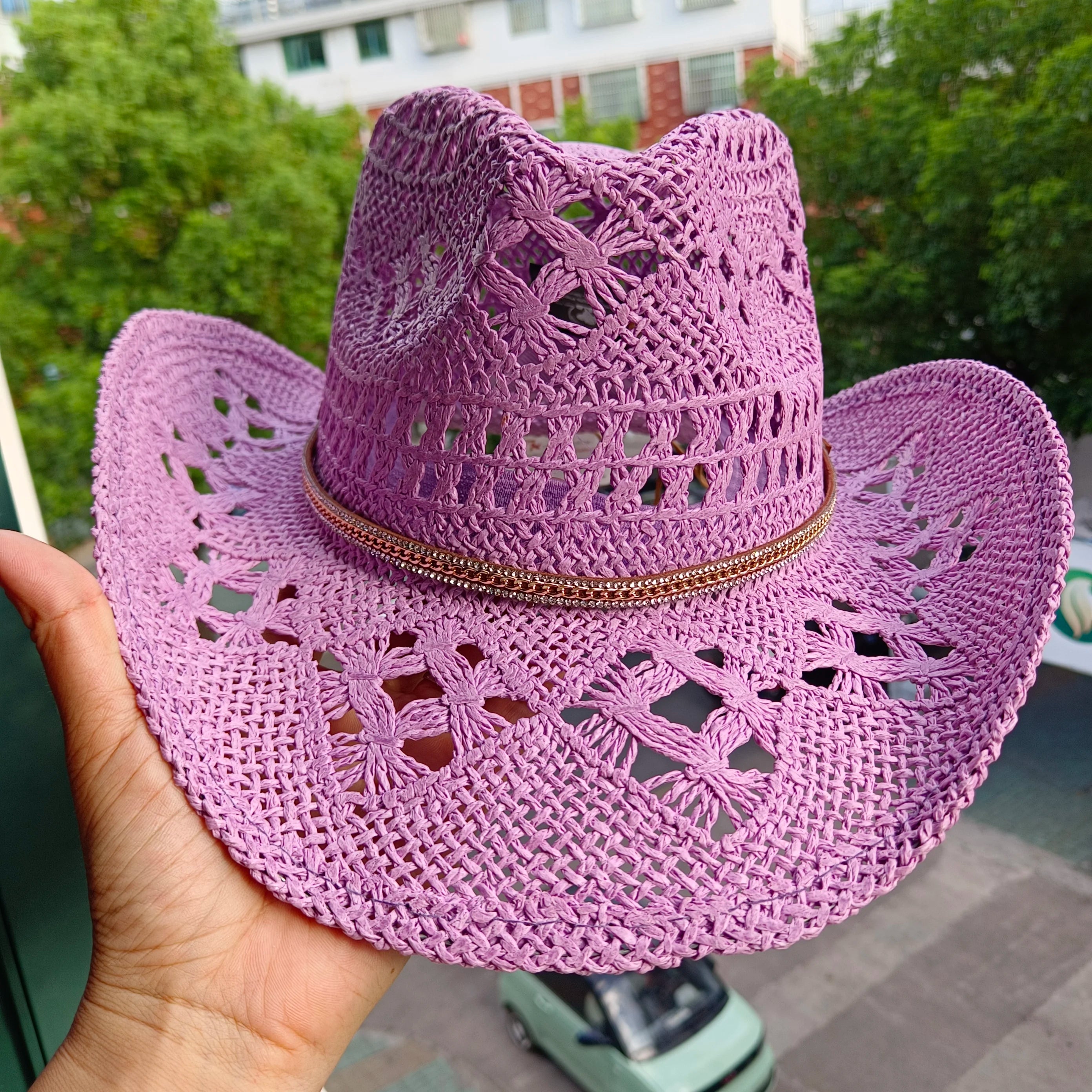 Women's Straw Cowgirl Hat – Wide Brim Shapeable Western Beach Sun Hat | Coastal Cowgirl Style