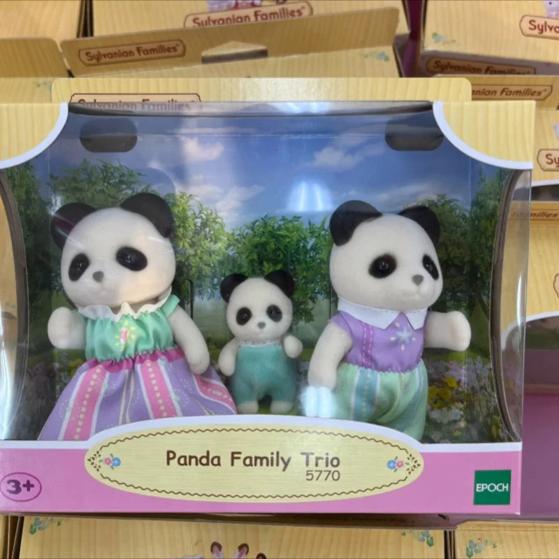 Sylvanian Families Anime Girl Figures Calico Critters Furniture Set Floral Cat Chocolate Rabbit Elephant Panda Family Trio Girts