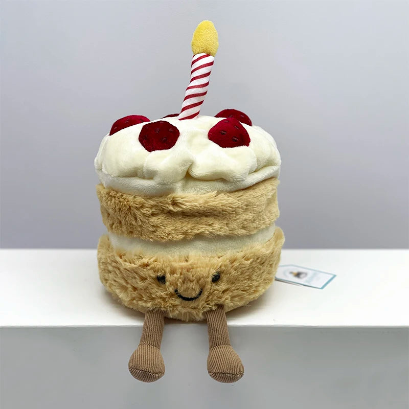 Plush Birthday Cake Soft Toy | Comforting Stuffed Cake Doll — Birthday Present