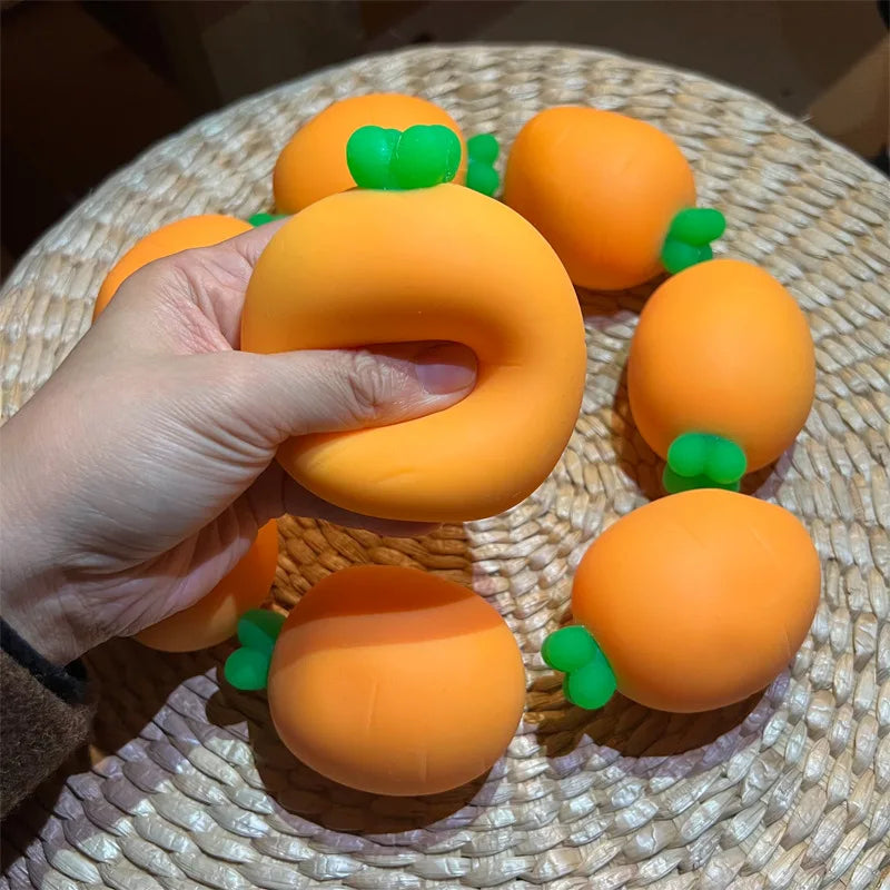 Stress-Relief Carrot Squeeze Toy, Imitation Vegetable Slow Rebound Ball, Soft Non-Toxic Decompression Fidget Toy for Children