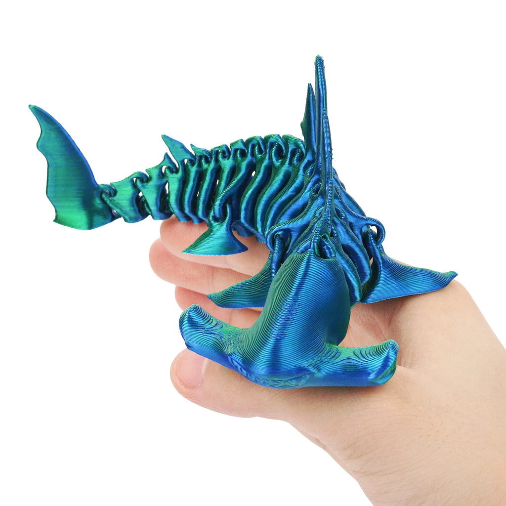 3D Printed Hammerhead Shark Toy | Fully Articulated Movable Joints | Desk Ornament | 3 Colors