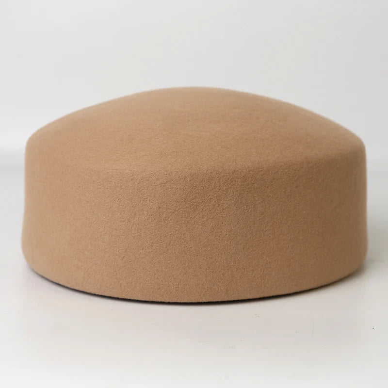 Women's 100% Wool Hard Beret – Felt Fedora Pillbox Hat | Paris Style for Autumn & Winter