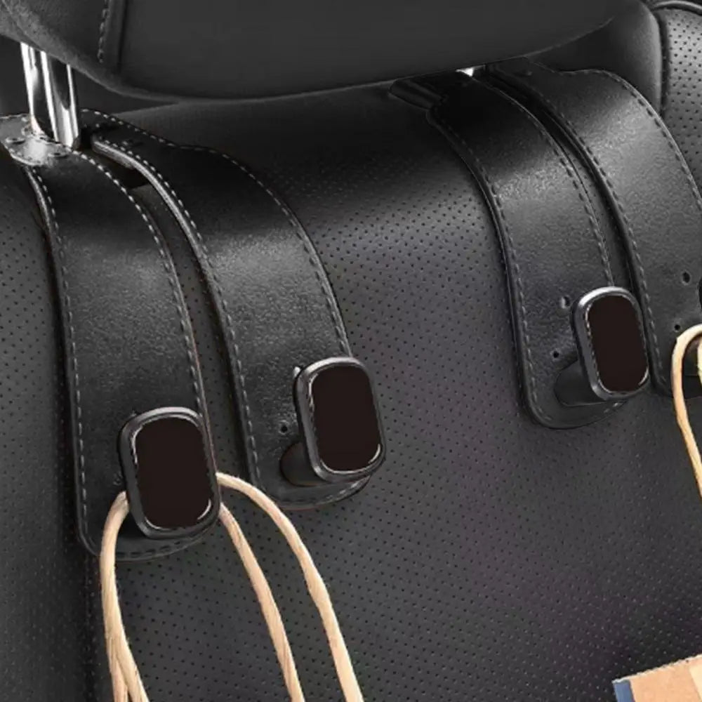 PU Leather Car Purse Hook & Headrest Hanger Organizer