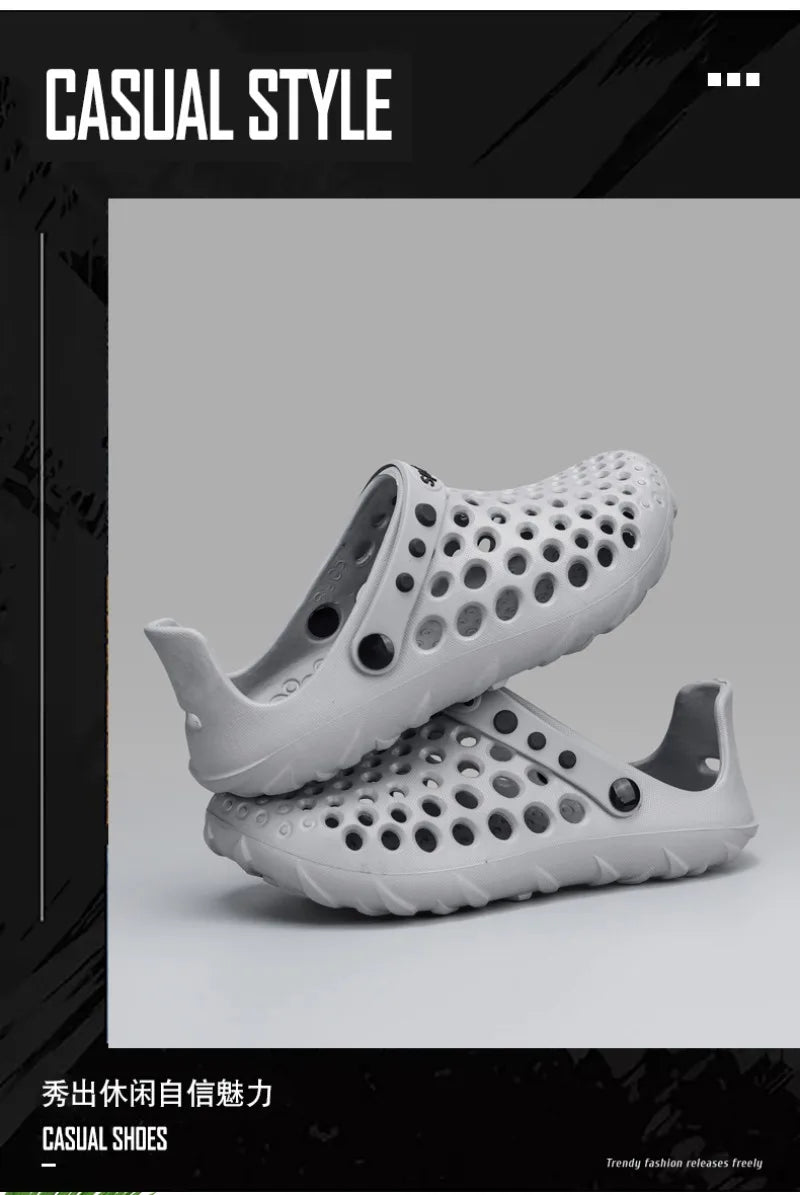Summer Shoes Men Clogs Eva Slippers Men Flat Sandals Breathable Hole Shoes Men Beach Home Leisure Slides Men Summer Shoes