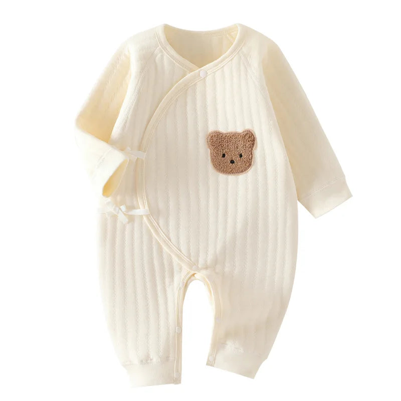 Newborn Baby Unisex 3-Layer Warm Butterfly Cotton Romper Bodysuit