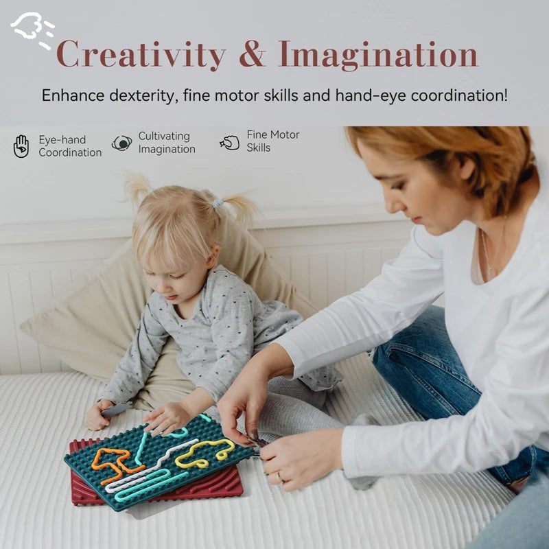 Montessori Sensory Activity Board | BPA Free Silicone Anxiety Relief Twistable Toy