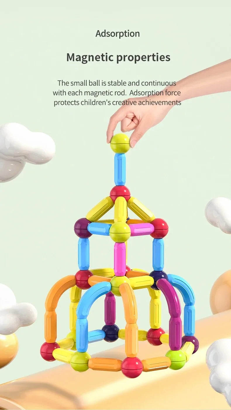 Magnetic Ball & Stick Construction Set | Montessori Educational Toy | 10–188 Pieces | Ages 3+