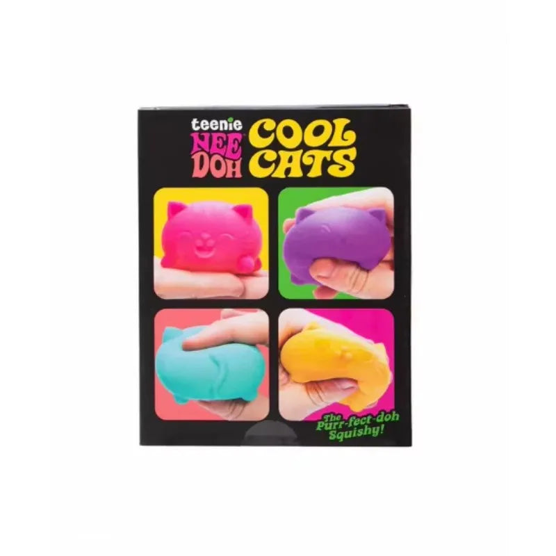 Hot NeeDoh Teenie Cool Cats 3 Pack Adorable Mini Cat Fidget Toys Soft Squishy Stress Relief Sensory Squeeze Toys