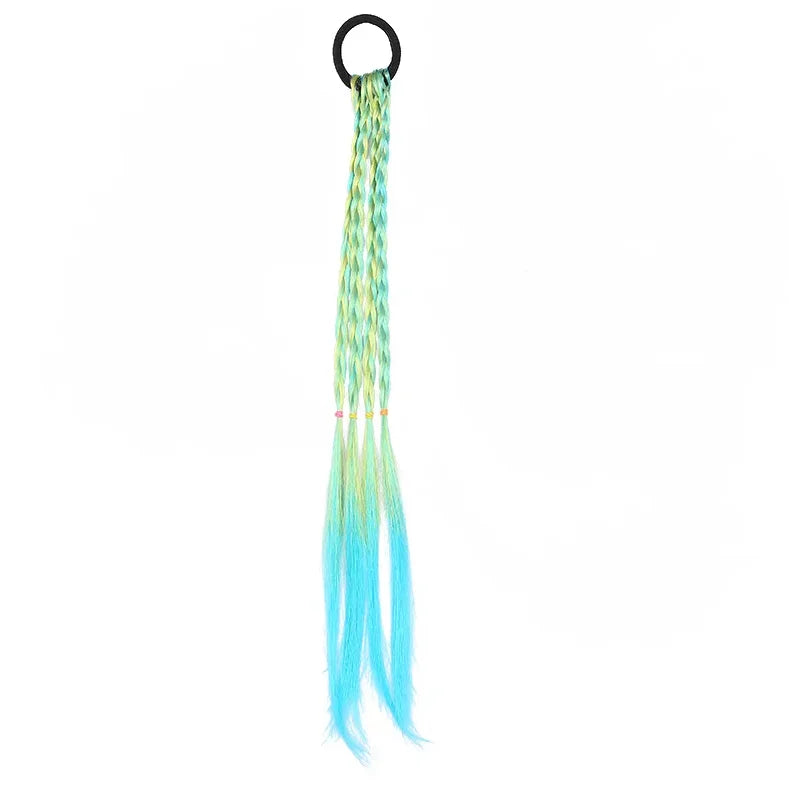Korean Fashion Kids Wig Braids Girls Dirty Braid Hair Rope Children Gradient Barrettes Headwear Baby Kids Hair Accessories