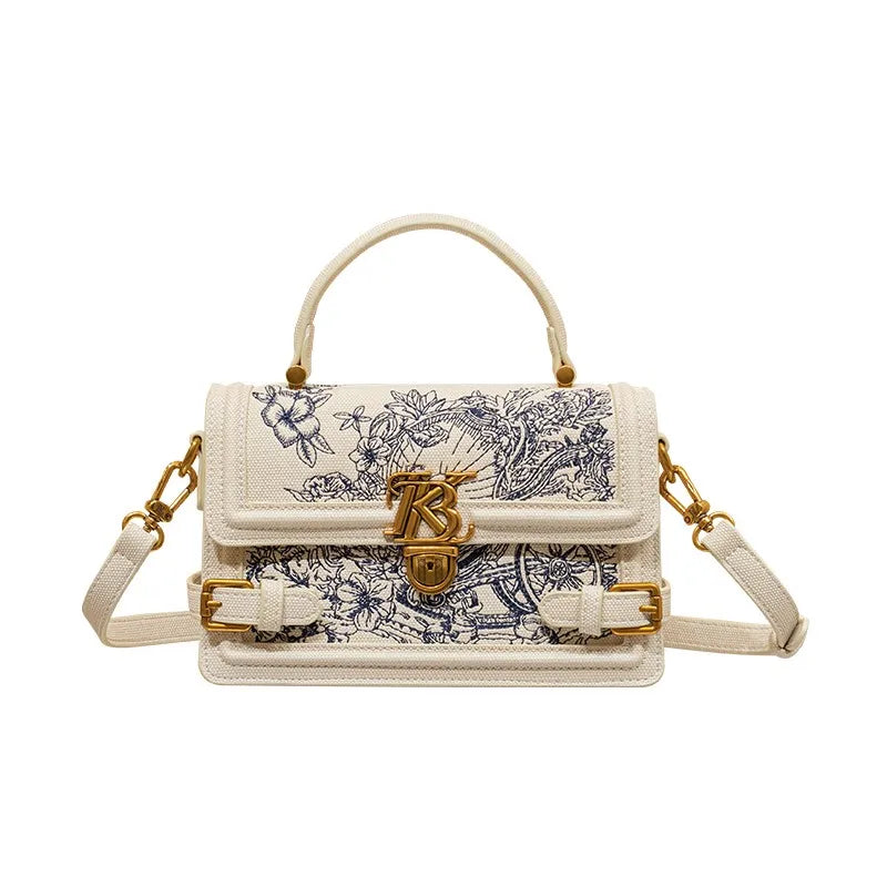 Women's Embroidered Floral Satchel Crossbody Bag