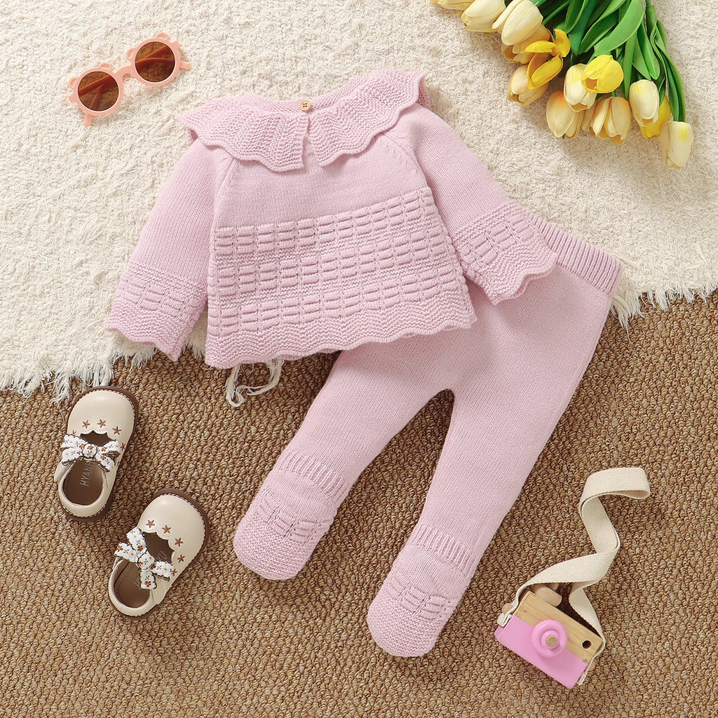 Winter Infant Girls Clothes Autumn Casual Long Sleeve Sweaters Pullovers+Leggings Toddler 2pcs Outfits Sets 0-1Y Toddler Costume