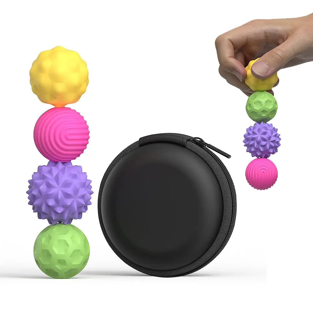 Magnetic Balls Fidget Sensory Toys Stress Relief for Adults Kids Fidget Textured Magnetic Balls with Silicone Shell Desk Toys