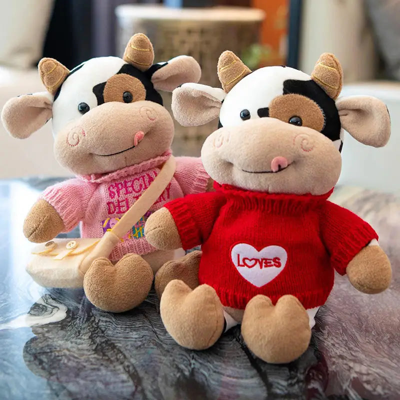Cute Cow Plush Stuffed Animal Doll — 30cm