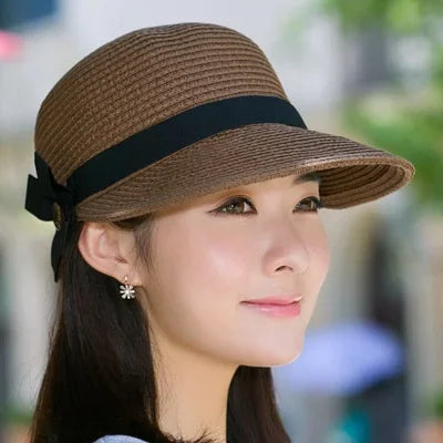Women's Knit Straw Sun Hat – Fashionable Sombrero & Equestrian Cap for All Seasons