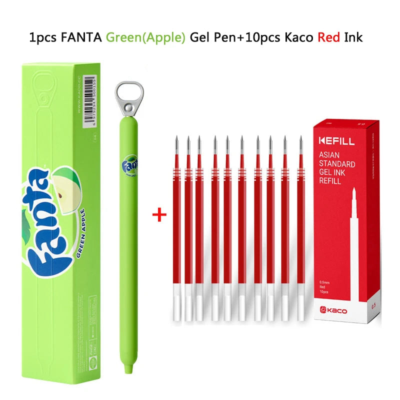 KACO x Fanta Pull-Tab Gel Pens,Creative Ins Signature Pen,0.5mm Quick Drying&Comfortable Grip Fun&Stess Relief Kawaii Stationery