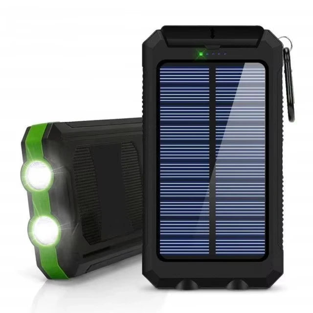Solar Power Bank with LED Light – 20W Fast Charging, Dual USB & USB-C, Up to 80000mAh
