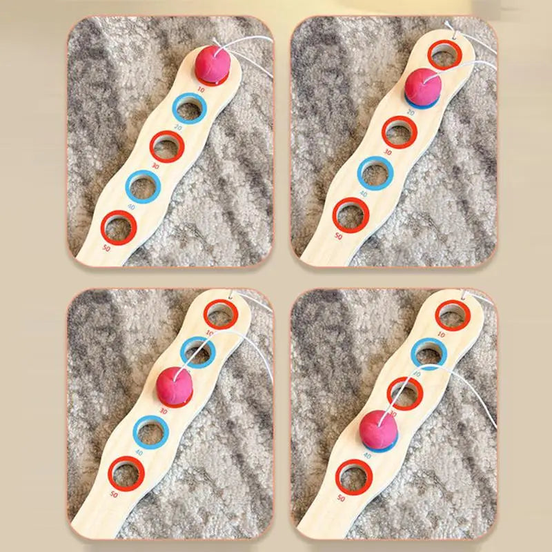Wooden Paddle Ball With String And Ball Fun Set for HandEye Coordination Development Portable Elastic Design Family Party Play