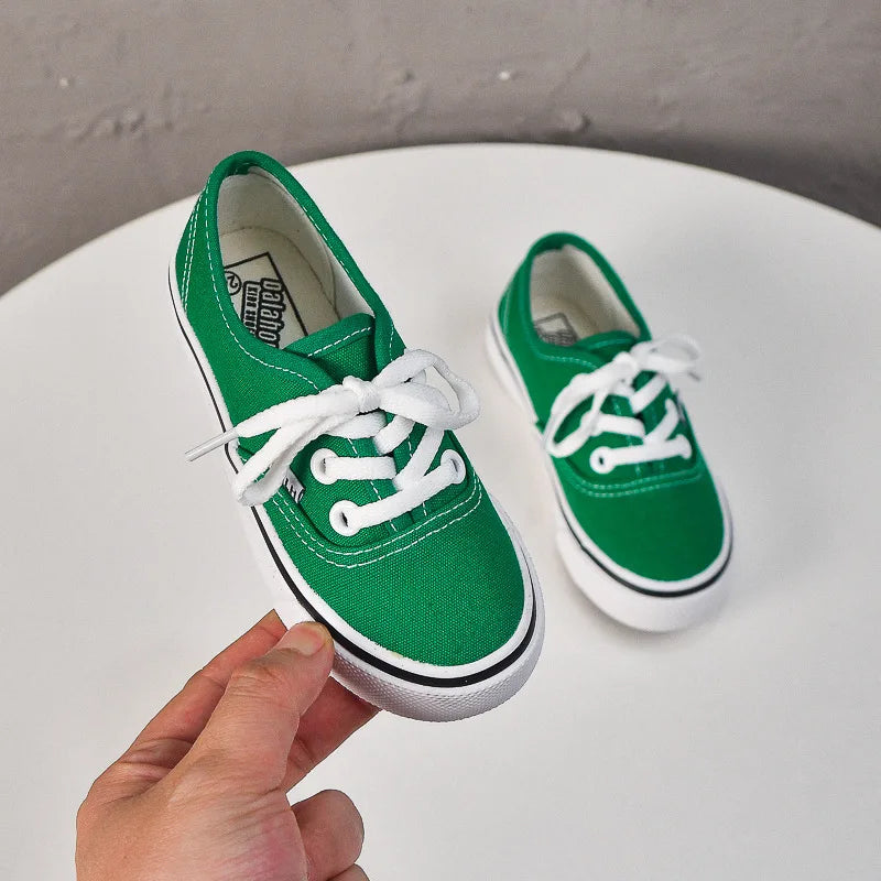 Kids' Unisex Canvas Lace-Up Casual Sneakers