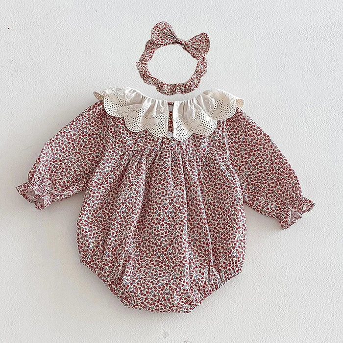 2026 New Spring Sister Dress Kids Princess Dresses Long Sleeved Cotton Print 2-7Yrs Girl Party Dress Baby Girl Romper