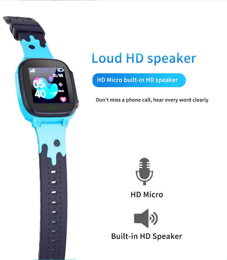 Kids Smart Watch 2026 Men Women 1.44 Inch HD Screen SOS GPS LED Flashlight Two-Waycalling Mathematical Calculation Smartwatch