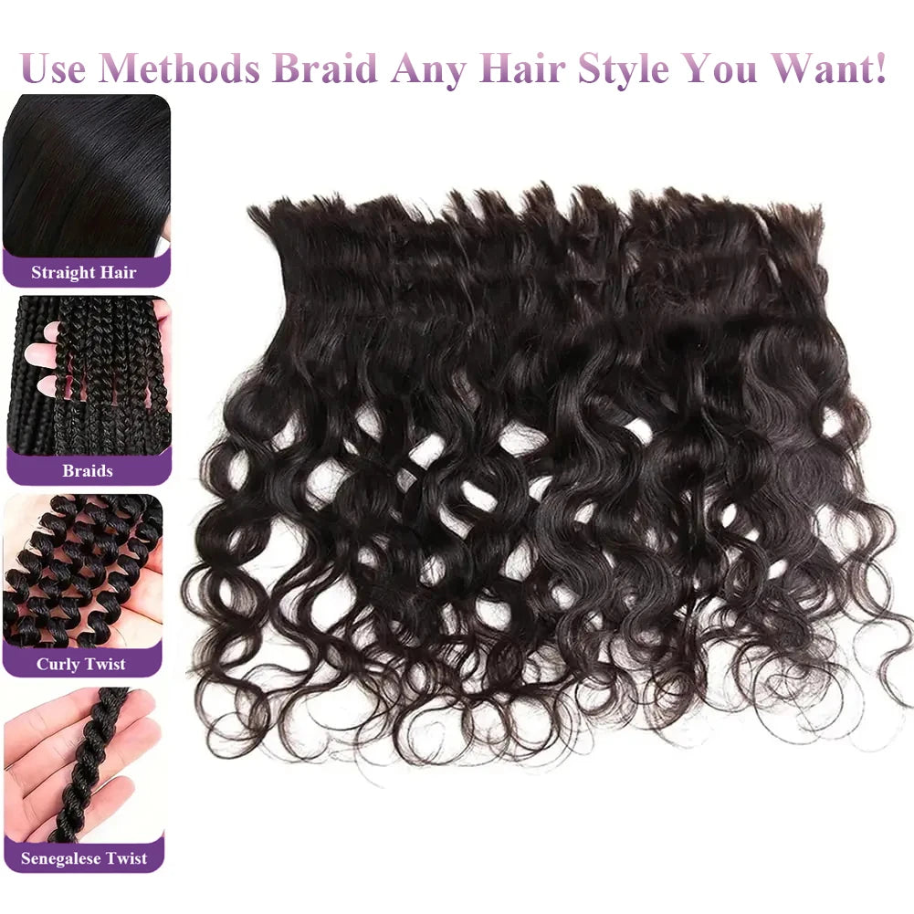 Human Braiding Hair Body Wave Bulk Human Hair For Braiding No Weft 10A Brazilian Curly Human Hair Extensions For Boho Braids