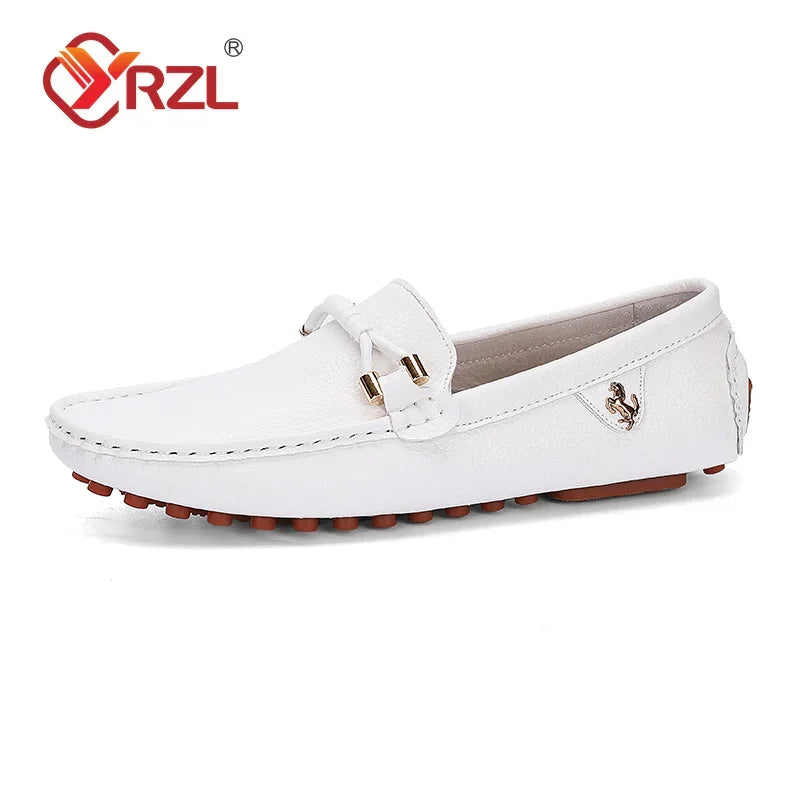 YRZL Loafers for Men 2024 New Handmade Moccasins Men Flats Casual Leather Shoes Luxury Comfy Mens Loafers Size 48 Shoes for Men