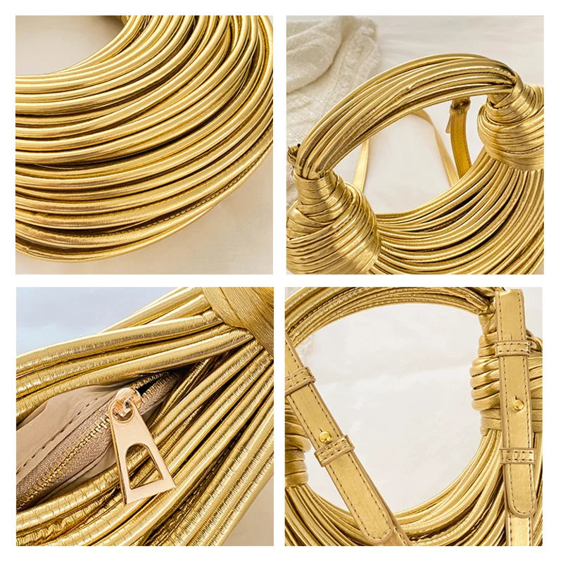 Women's Handwoven Rope Knotted Shoulder Bag