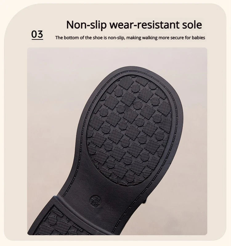 Girls' Bow Design Bonded Leather Flat Casual Shoes
