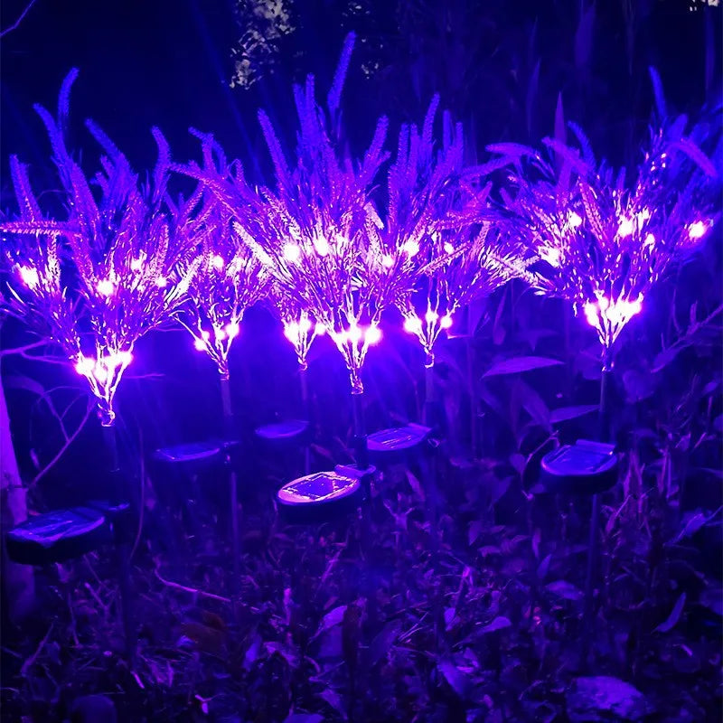 Outdoor Courtyard Simulation Light, Square Lawn Ground Insertion LED Solar Lavender Light, Landscape Simulation Flower Light